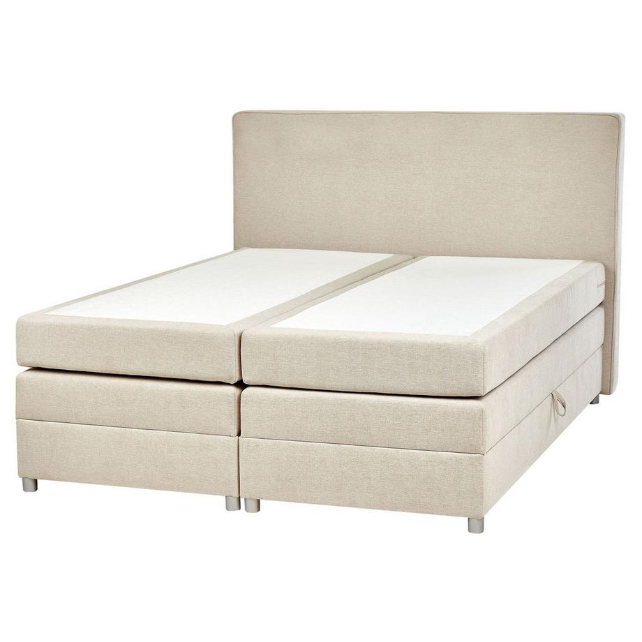 Beliani Lit boxspring avec rangement en Tissu Traditionnel MINISTER  