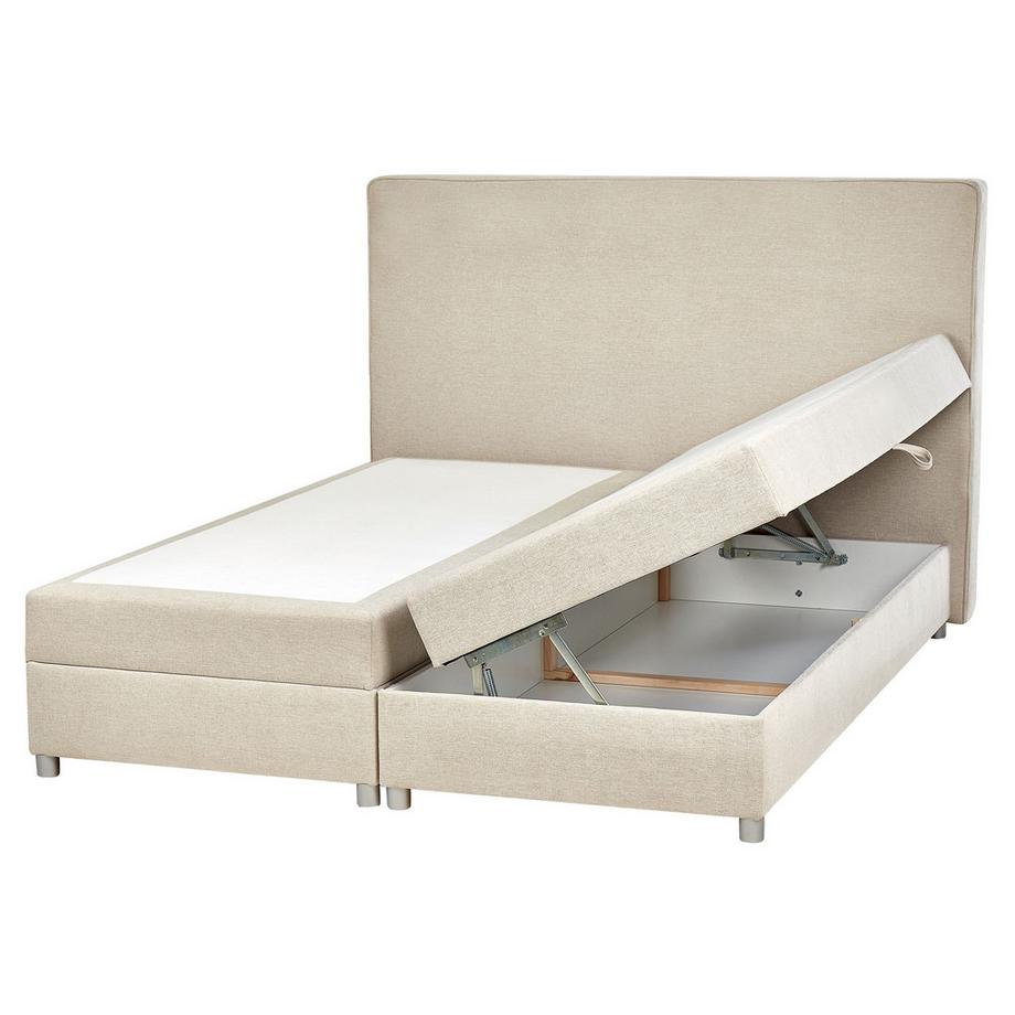 Beliani Lit boxspring avec rangement en Tissu Traditionnel MINISTER  