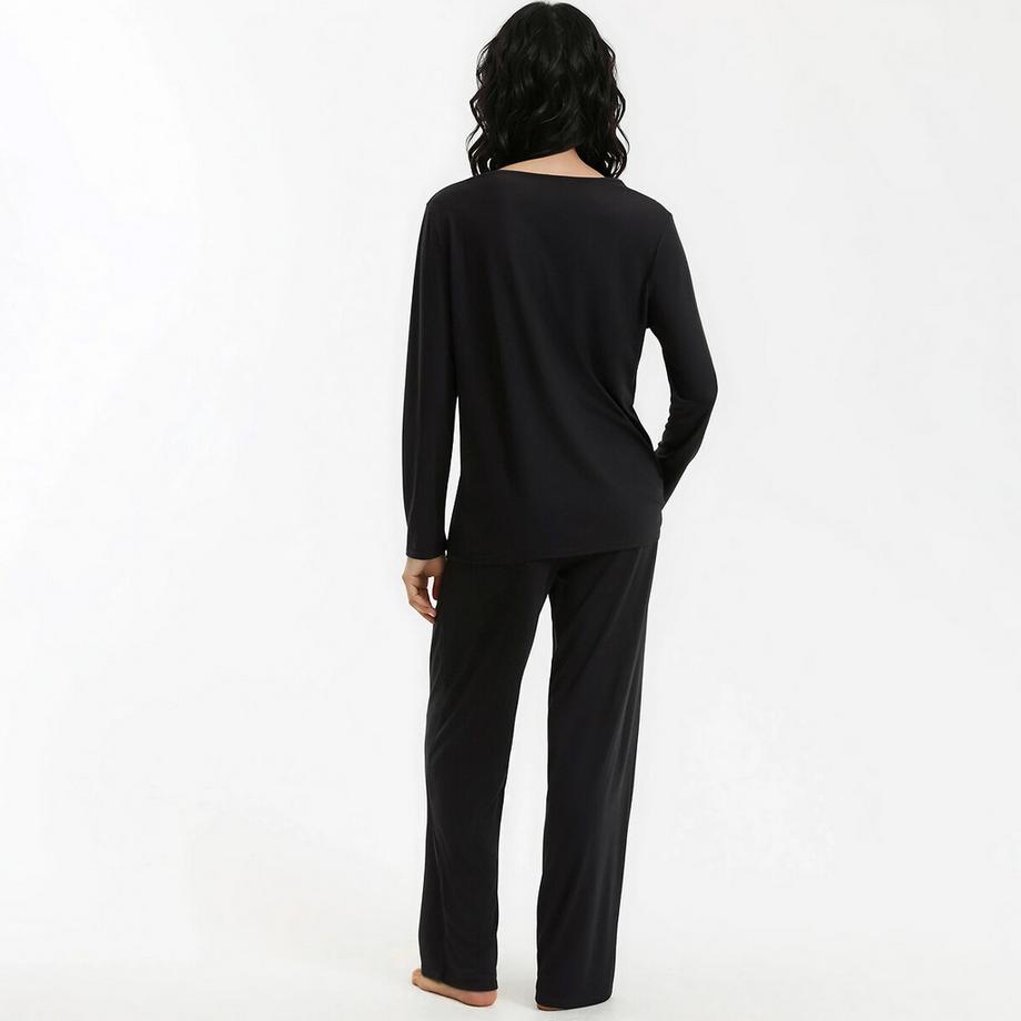 La Redoute Collections Pyjama manches longues en jersey viscose  