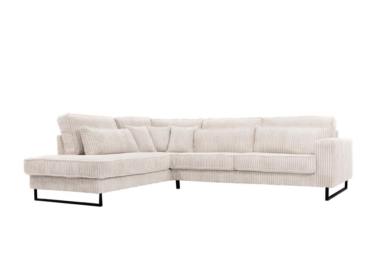 Maison Céphy Großes Ecksofa - Ecke links - Cord - Beige - TESSIO von Maison Céphy  