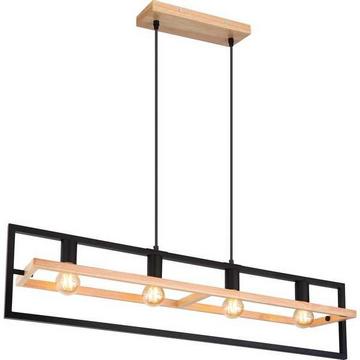 Lampe à suspension Erica bois brun foncé 4xE27