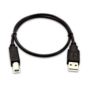 USB A (mâle) vers USB B (mâle), 0,5 mètre (1,6 pied) – Noir