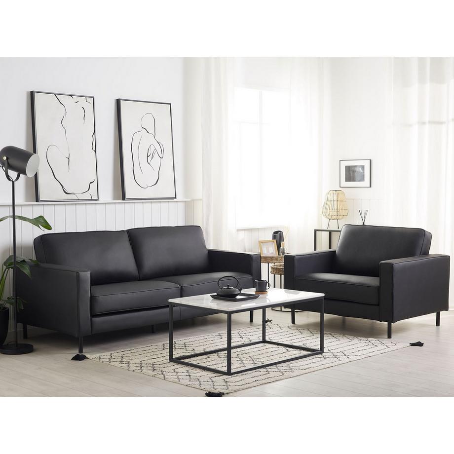 Beliani Wohnzimmer Set aus Echtleder  SAVALEN  