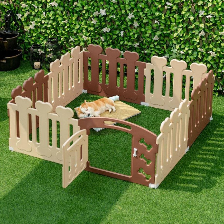 Northix  Parc pour animaux de compagnie à 8 panneaux, enclos d'exercice pour animaux de compagnie, clôture pour animaux de compagnie jusqu'à 35 cm de hauteur 