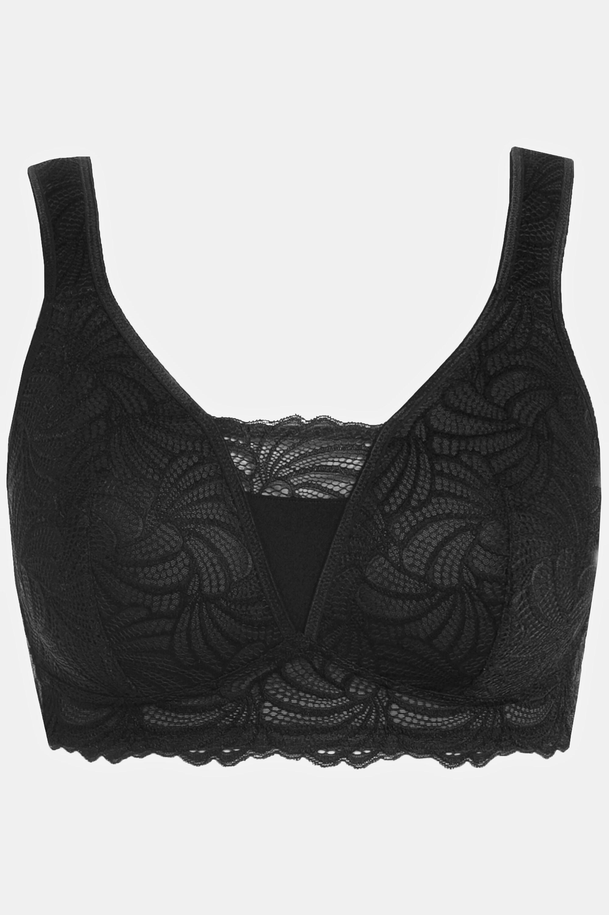 Ulla Popken  Bralette di pizzo senza ferretto con coppa B-F 