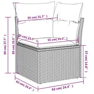 VidaXL Gartensofa poly-rattan  