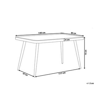 Beliani Gartentisch aus Aluminium Industriell LIPARI  