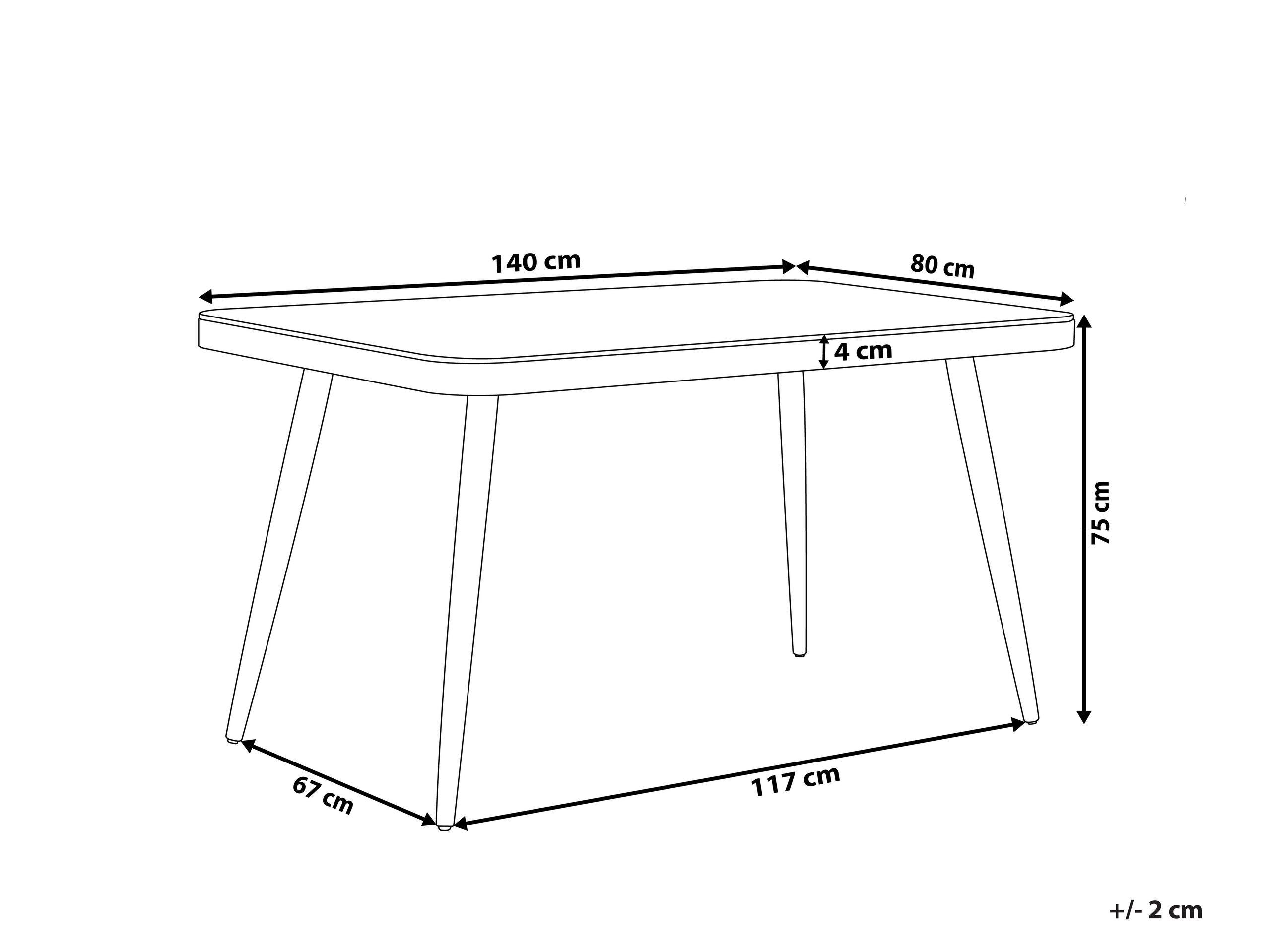 Beliani Gartentisch aus Aluminium Industriell LIPARI  