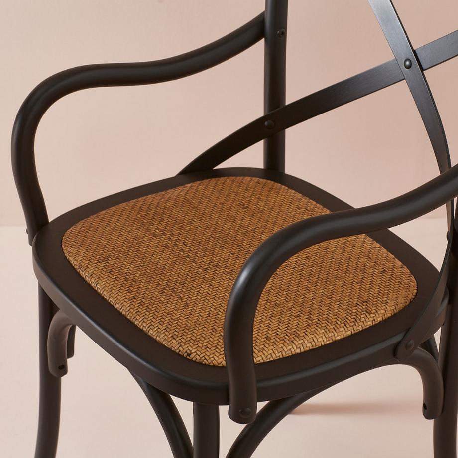 Calicosy Set aus 2 Bridge-Sesseln aus Massivholz und Wiener Geflecht L62 cm - BISTROT  