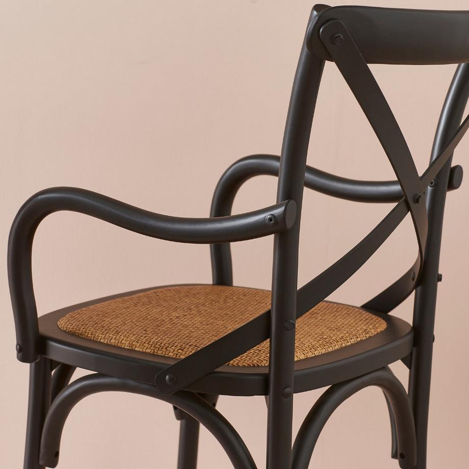 Calicosy Set aus 2 Bridge-Sesseln aus Massivholz und Wiener Geflecht L62 cm - BISTROT  