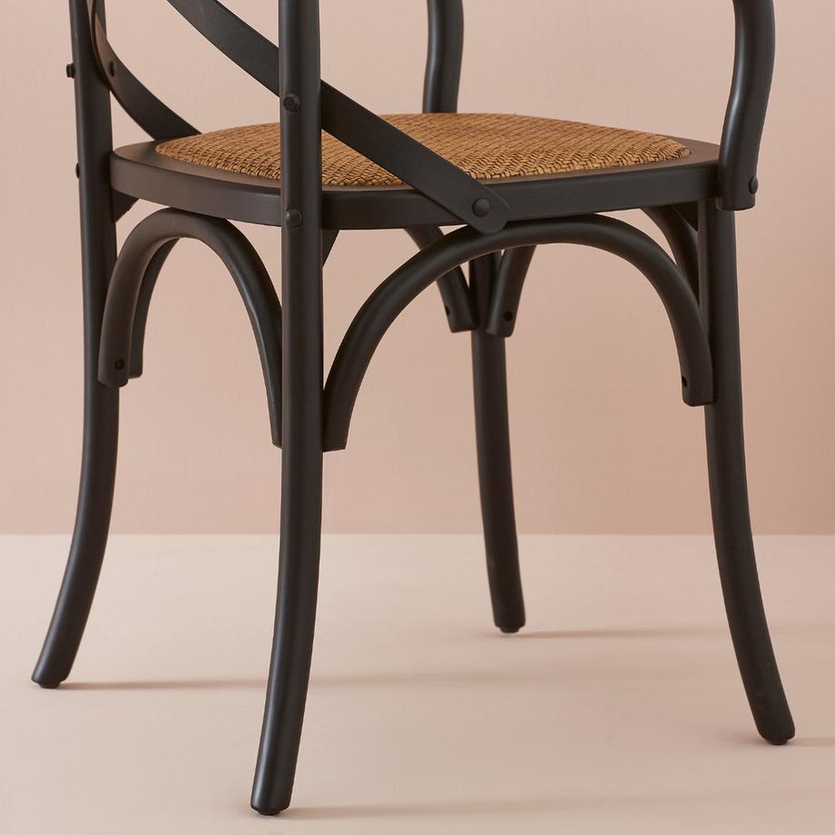 Calicosy Set aus 2 Bridge-Sesseln aus Massivholz und Wiener Geflecht L62 cm - BISTROT  