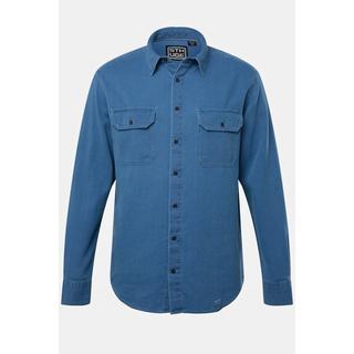 Sthuge  Chemise aspect jean STHUGE, manches longues et col Kent. Coupe Modern Fit, jusqu'au 8XL. 