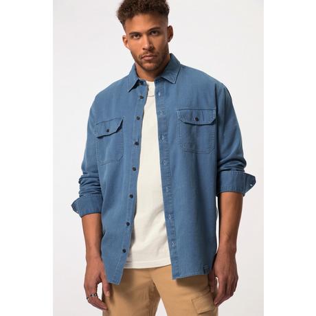 Sthuge  Chemise aspect jean STHUGE, manches longues et col Kent. Coupe Modern Fit, jusqu'au 8XL. 