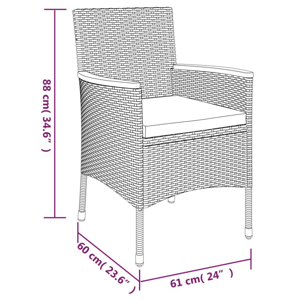 VidaXL Ensemble à manger de jardin rotin synthétique  