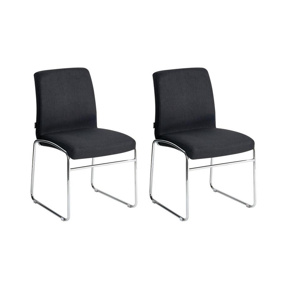 Esszimmerstuhl 2er Set aus Stoff  LECCO