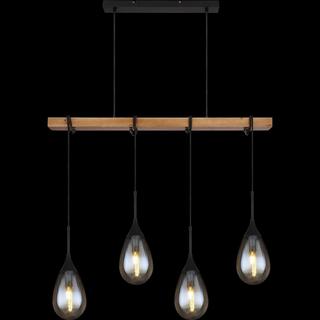 mutoni Lampe à suspension Päron métal noir 4xE14  