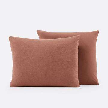 Taie d'oreiller biface lin et coton lavés