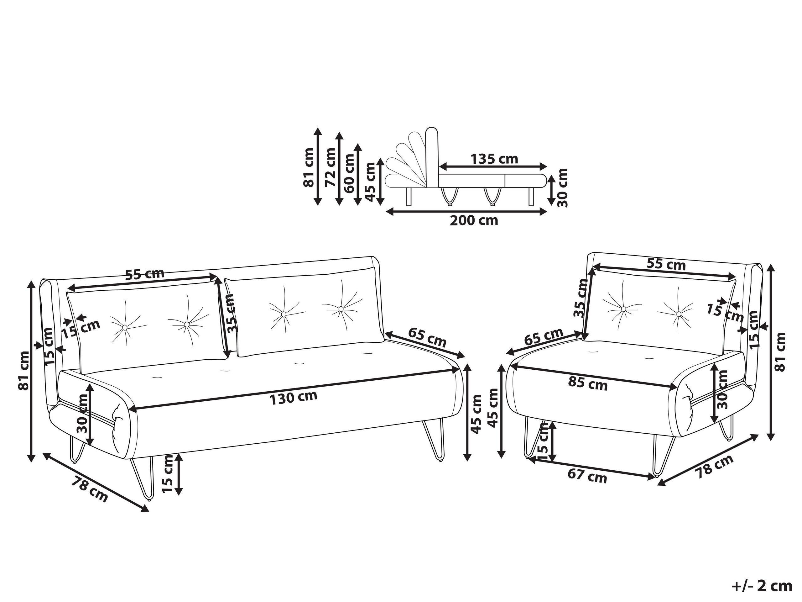 Beliani Ensemble de salon en Polyester Glamour VESTFOLD  