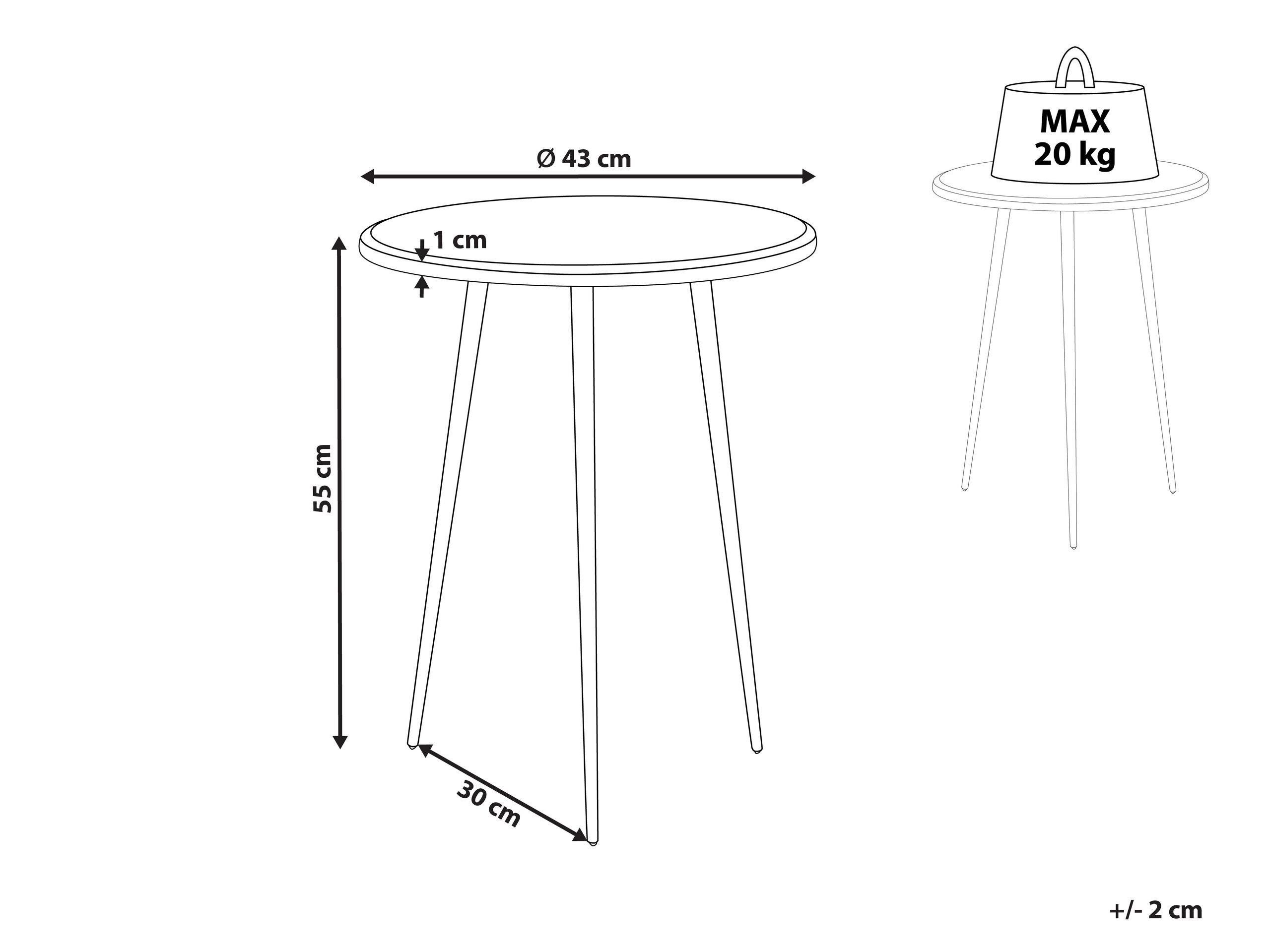 Beliani Table d'appoint en Aluminium Rétro TELFER  