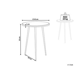 Beliani Table d'appoint en Aluminium Rétro TELFER  