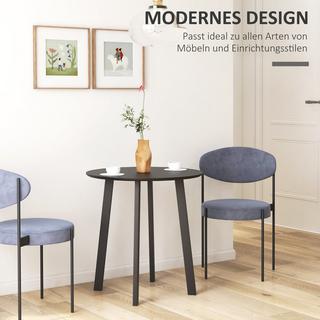 Northio Esstisch Runder Küchentisch Beistelltisch Esszimmertisch mit abgeschrägten Beinen für Küche Esszimmer Wohnzimmer Modernes Design Schwarz 72 x 72 x 75cm  