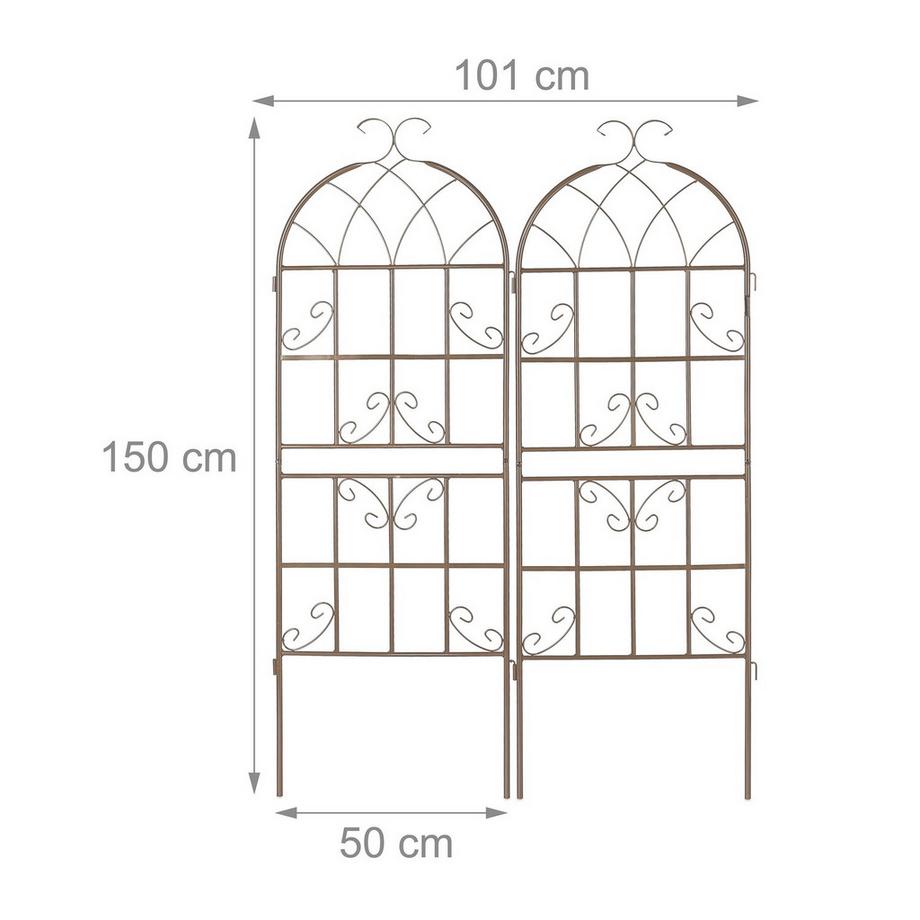 B2X Traliccio 150 cm set di 2 marrone  