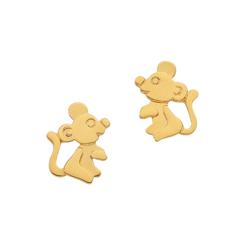 MUAU Schmuck  Clous d'oreilles or jaune 750, 8x7mm 