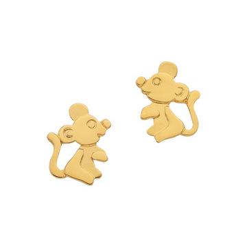 Clous d'oreilles or jaune 750, 8x7mm