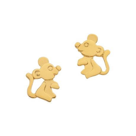 MUAU Schmuck  Ohrstecker Gelbgold 750, 8x7mm 