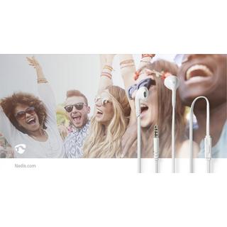 Nedis  Kabel -Kopfhörer | 3,5 mm | Kabellänge: 1,20 m | Invided Mikrofon | Volumensteuerung | Weiß 