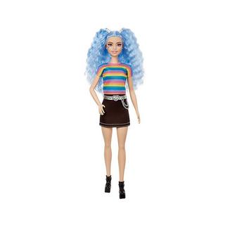 Barbie  Fashionistas Puppe Rainbow Striped Top / Black Skirt 