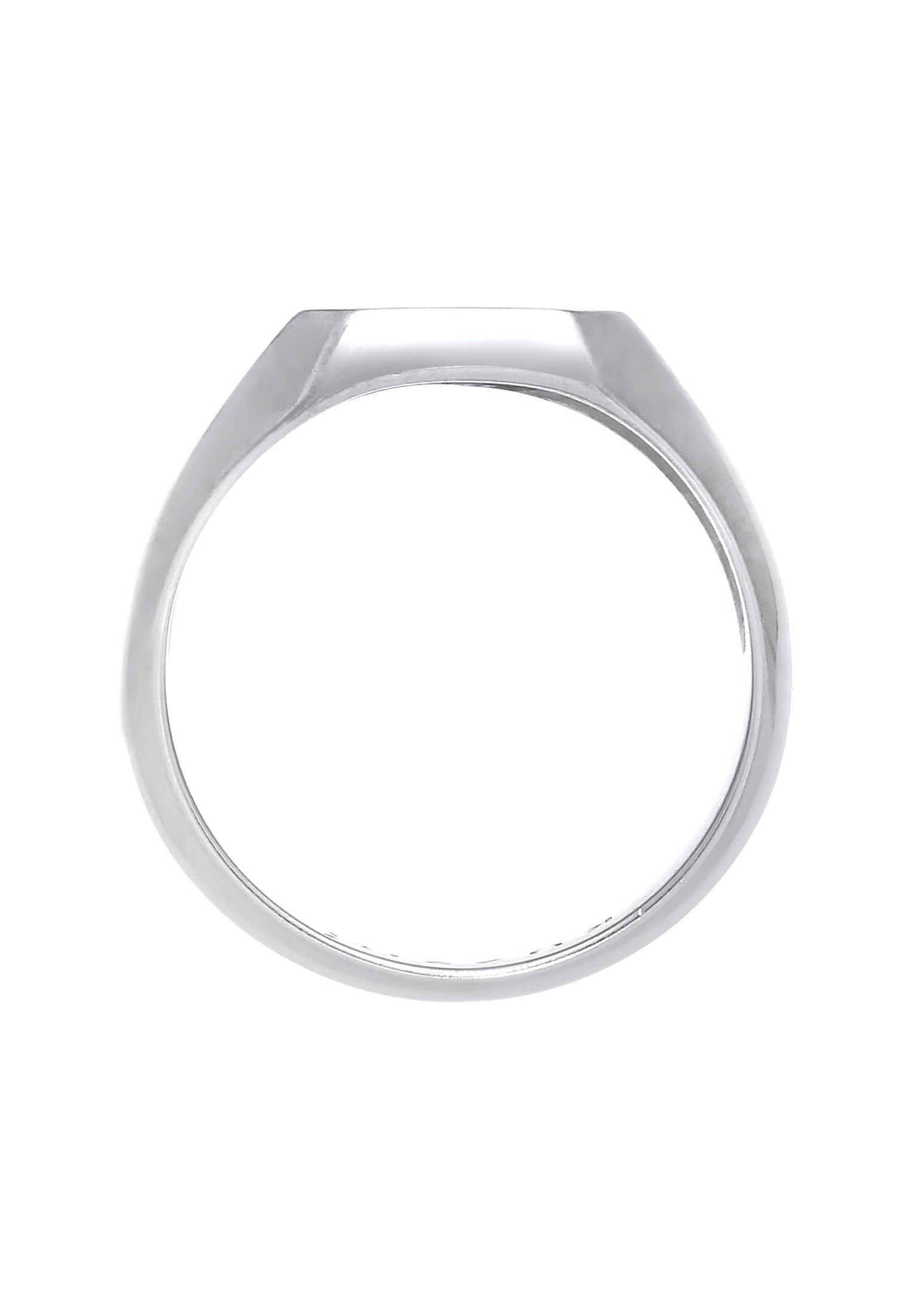 Kuzzoi  Ring  Siegelring Emaille Blau Basic 925 Silber 