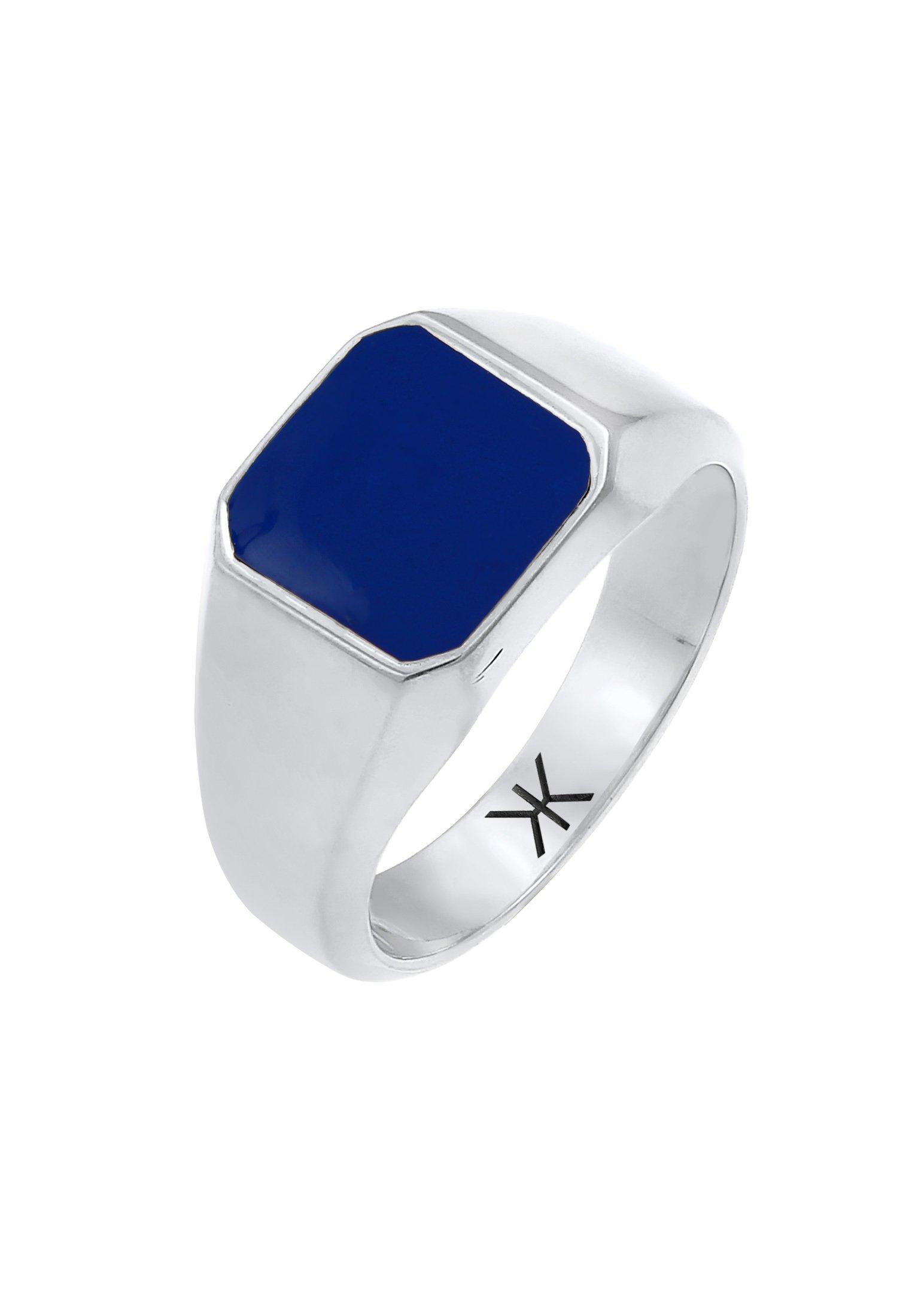 Kuzzoi  Ring  Siegelring Emaille Blau Basic 925 Silber 