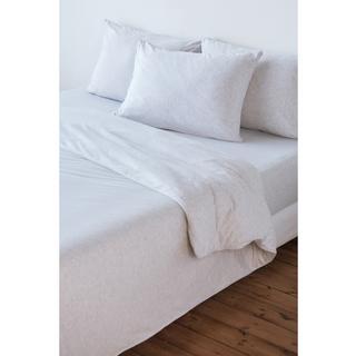 Living Home Melange Jersey Uni Taie de duvet  