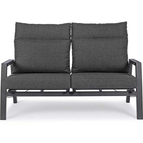 mutoni Garten 2er-sofa kledi mit relaxfunktion und kissen anthrazit  