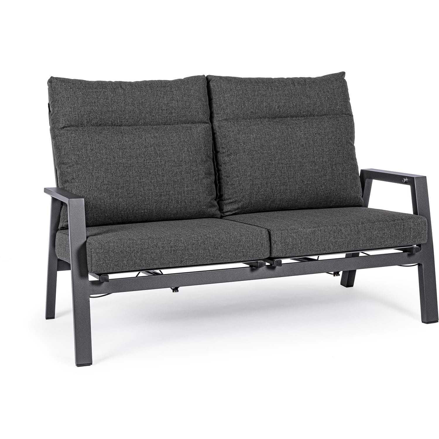 mutoni Garten 2er-sofa kledi mit relaxfunktion und kissen anthrazit  