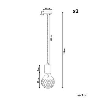 Beliani Set mit 2 Lampen aus Glas Modern ANZA  