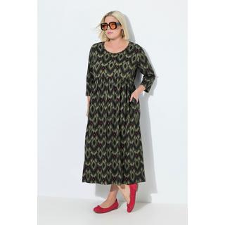 Ulla Popken Abito lungo in jersey Linea A Girocollo Maniche 3/4  