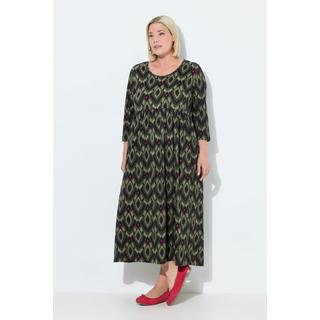 Ulla Popken Abito lungo in jersey Linea A Girocollo Maniche 3/4  