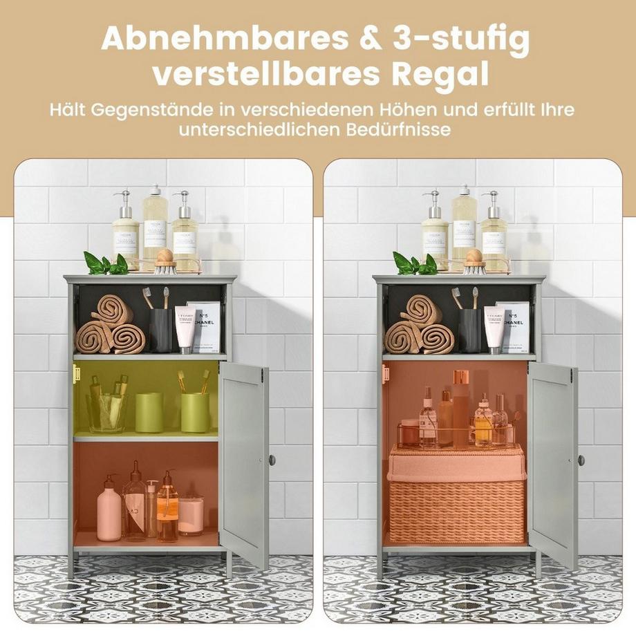 Northix Mobiletto da bagno con ripiano regolabile  