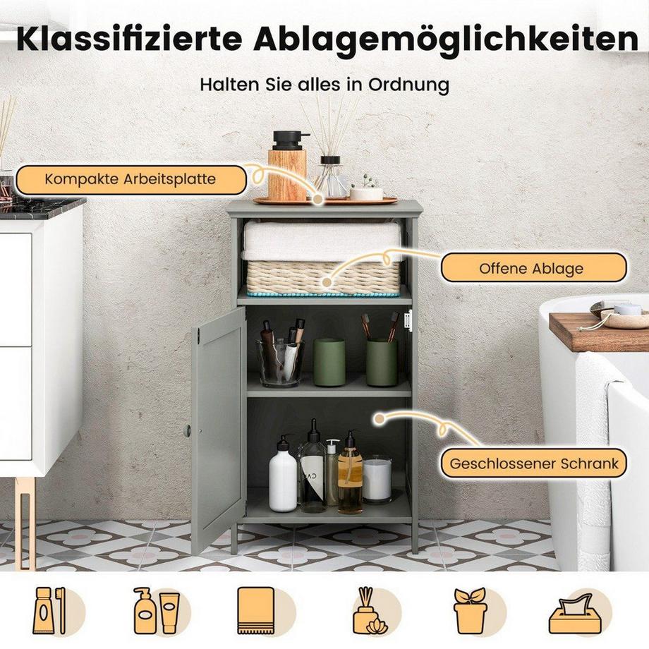 Northix Mobiletto da bagno con ripiano regolabile  
