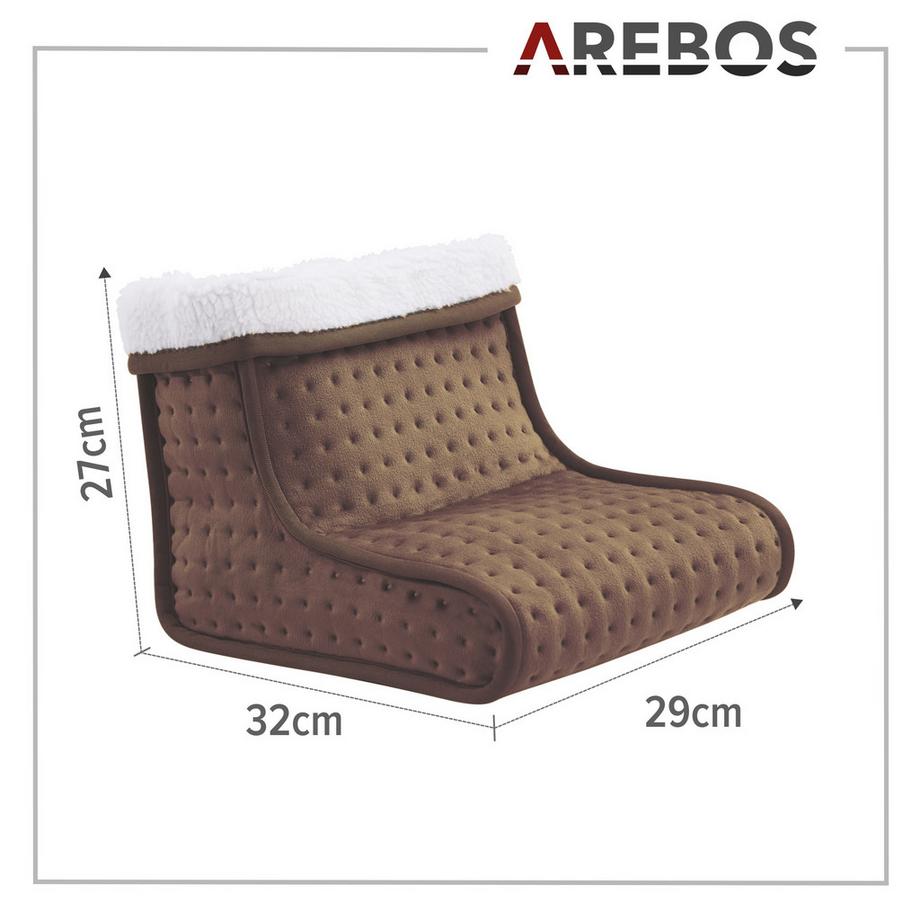 Arebos Chauffe-pieds électrique Chauffe-pieds Sac chauffant Chaussure chauffante lavable  