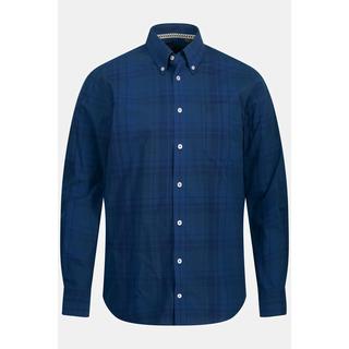 JP1880  Camicia a quadri dalla vestibilità moderna con maniche lunghe e colletto button-down, fino alla tg. 8XL 