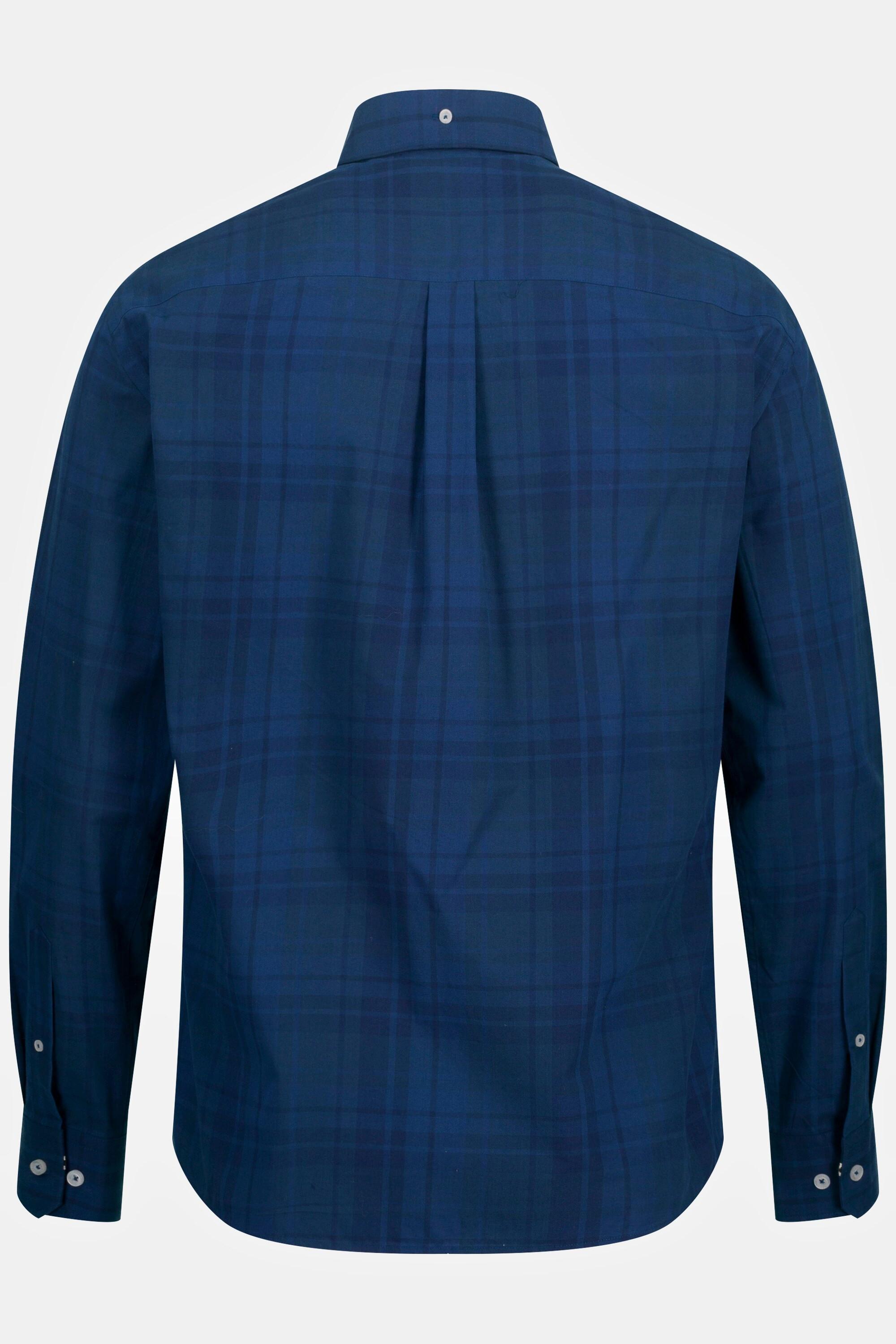 JP1880  Camicia a quadri dalla vestibilità moderna con maniche lunghe e colletto button-down, fino alla tg. 8XL 