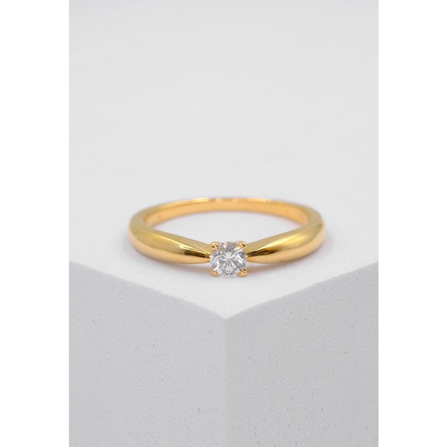 MUAU Schmuck  Solitaire Ring Diamant 0.20ct. Gelbgold 750 