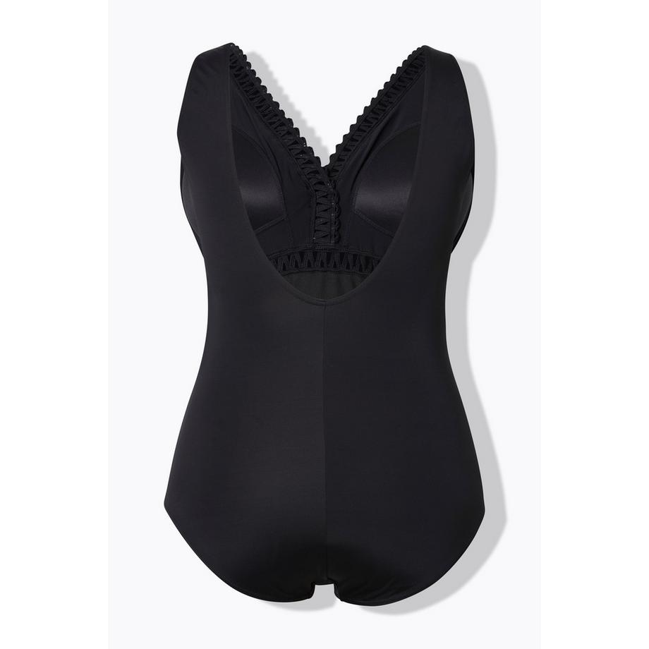 Ulla Popken Maillot de bain Galon Fantaisie Bonnets Souples Dos Plongeant  