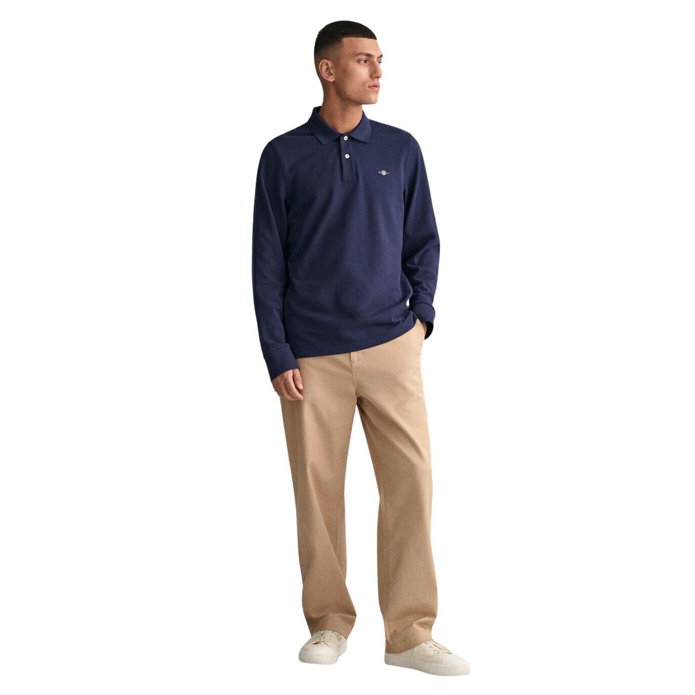 GANT  Polo  Confortable à porter-Regular Shield Longsleeve Pique Rugger 