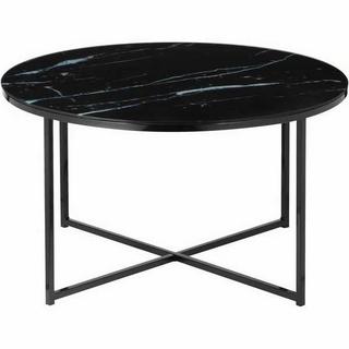 mutoni Table basse marbre noir rond 80x80  