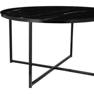 mutoni Table basse marbre noir rond 80x80  