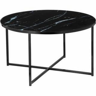 mutoni Table basse marbre noir rond 80x80  